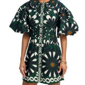 Farm Rio Ainika flowers puff sleeve mini dress